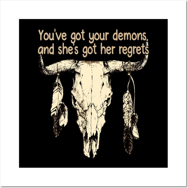 Feel Like A Brand-New Person But You'll Make The Same Old Mistakes Bull Skull Wall Art by KatelynnCold Brew